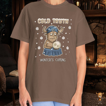 Cold truth - winter coming - sad buffalo